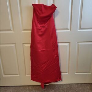 NWOT Morgan and Co. By Linda Bernell red strapless prom dress